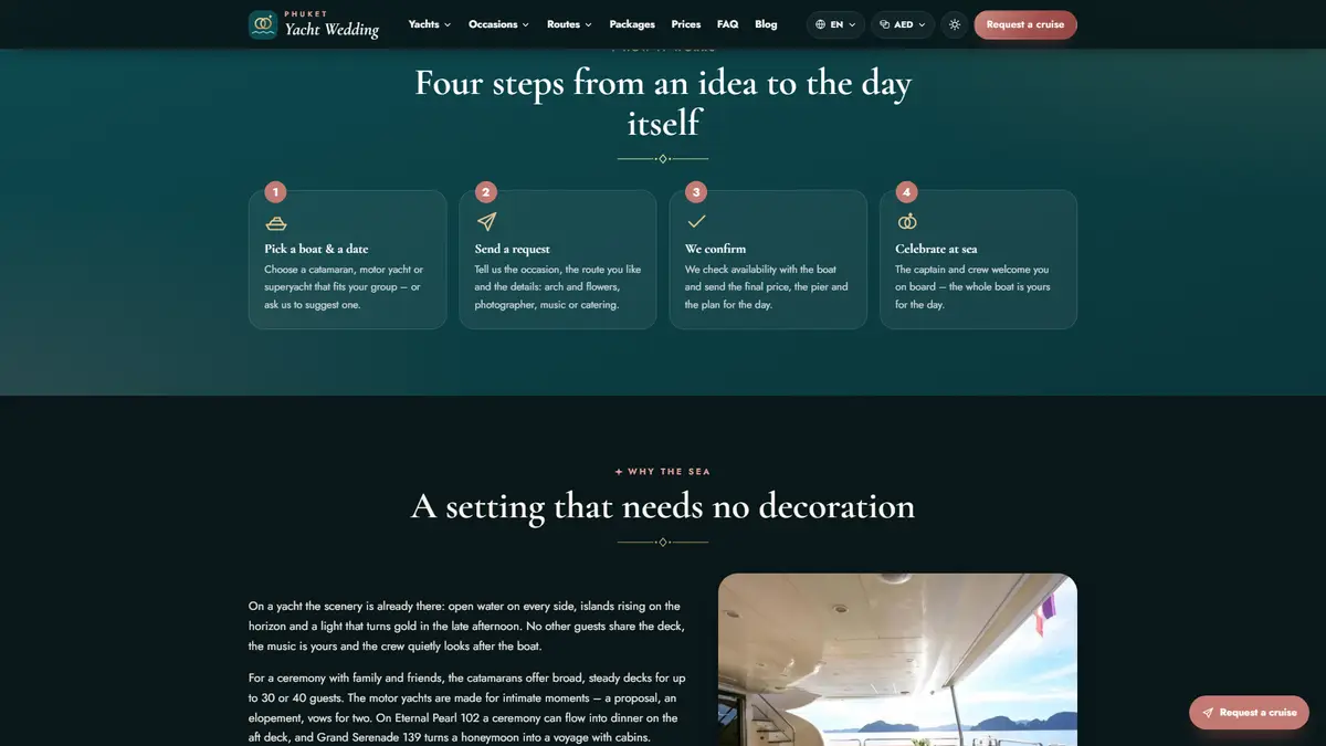 Phuket Yacht Wedding: Proposal & Wedding Cruise Website in Thailand — gallery image 3
