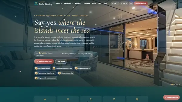 Phuket Yacht Wedding: Proposal & Wedding Cruise Website in Thailand
