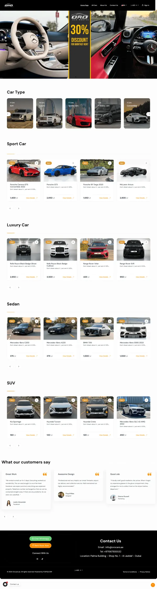 Oro Cars — Mercato automobilistico