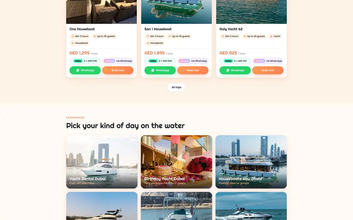 One Tours: موقع حجز اليخوت والقوارب المنزلية ورحلات الصيد في دبي وأبوظبي — gallery image 2