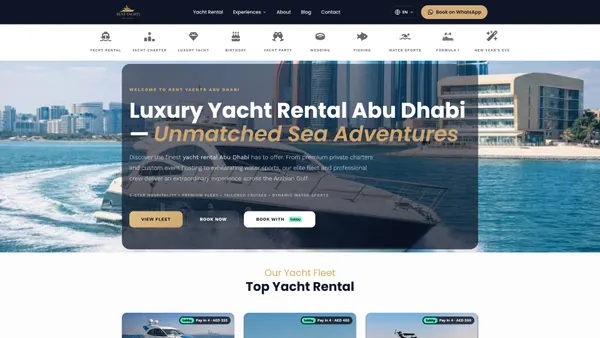 Rent Yachts Abu Dhabi — Yacht Charter & Experiences Website