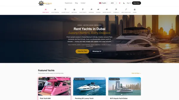 Rent Yachts Dubai — Custom Next.js Yacht Booking Platform