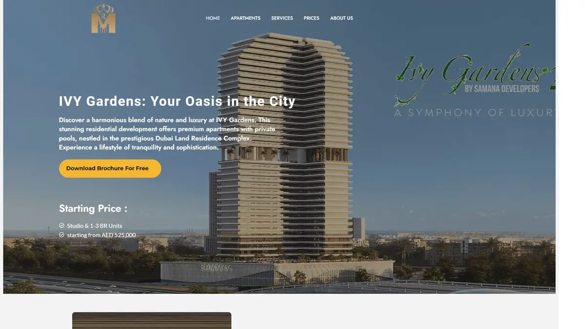 Ivy Gardens 2 by Samana — Dubai Off-Plan Property Landing Page