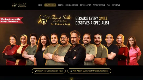 Elegant Smile Dental Clinic — Specialist Dental Website, Cairo