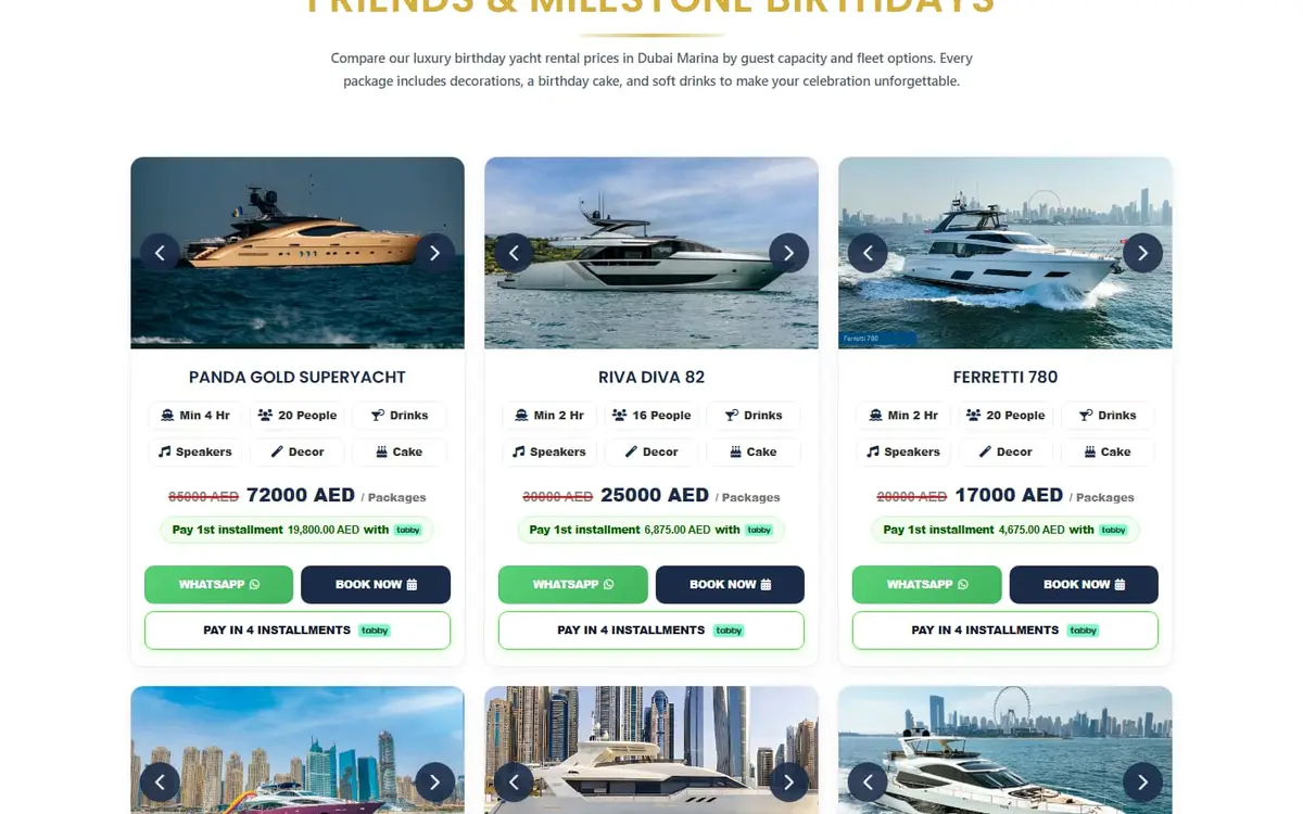 حفلة عيد ميلاد على متن يخت في دبي — gallery image 1
