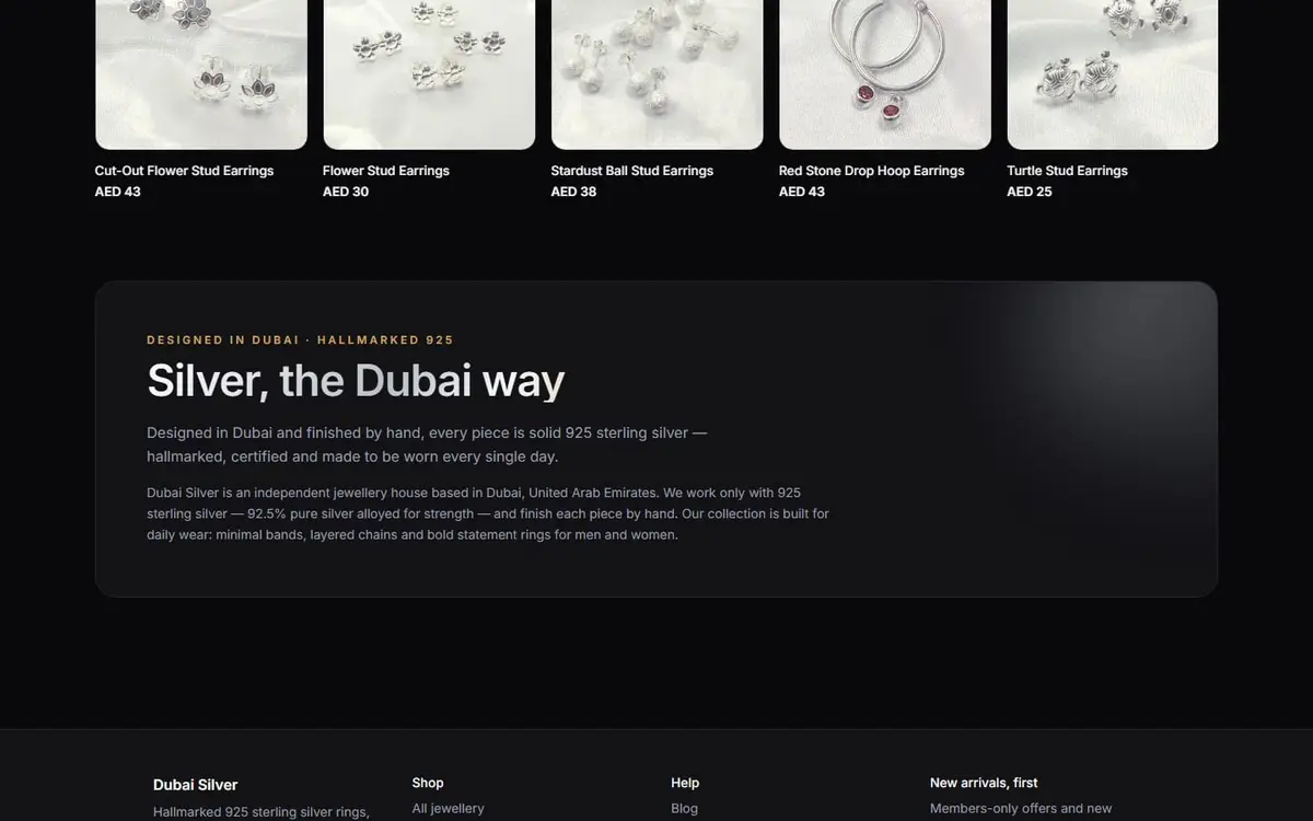 دبي سيلفر: متجر مجوهرات فضة استرليني 925 بـ Next.js — gallery image 3
