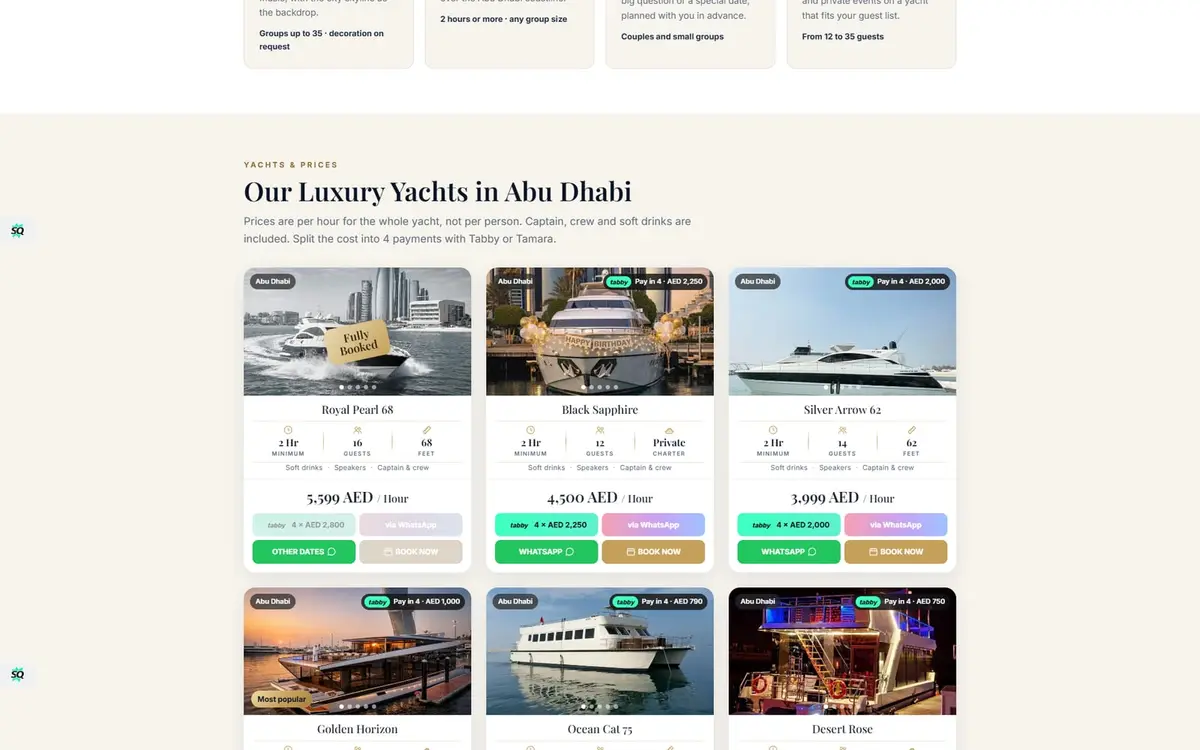 Luxury Yachts Abu Dhabi: موقع حجز رحلات اليخوت الفاخرة الخاصة — gallery image 1