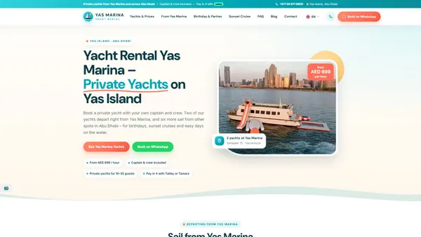 Yas Marina Yacht Rental — Private Yacht Booking Website, Yas Island