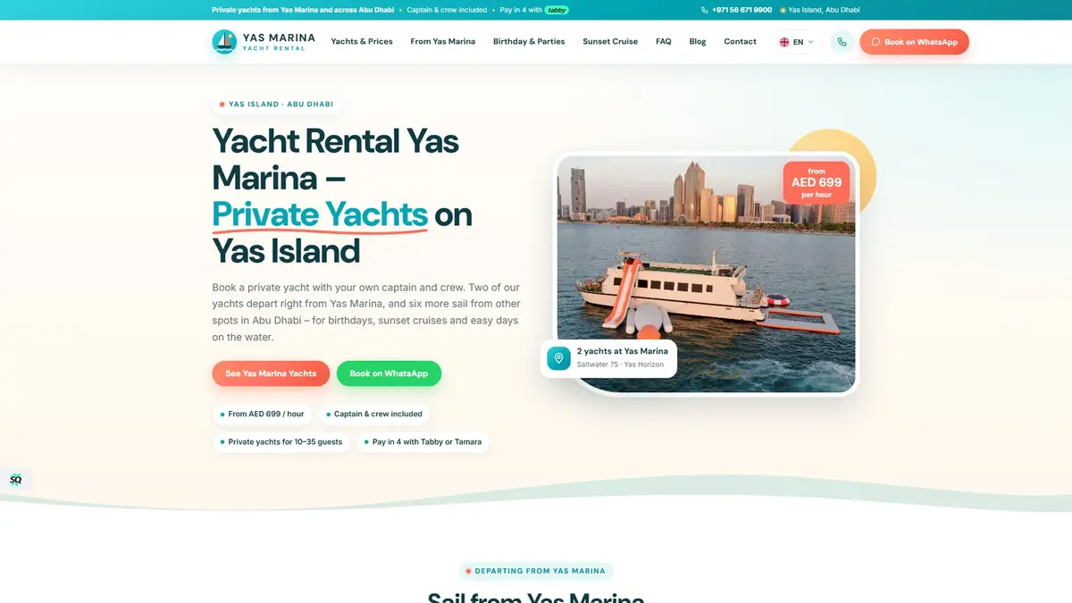 Yas Marina Yacht Rental — Private Yacht Booking Website, Yas Island