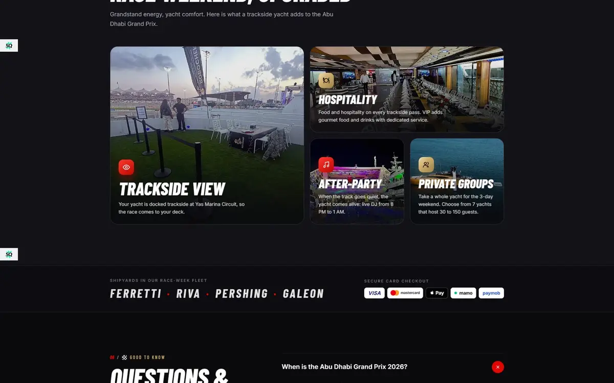 F1 Yacht Abu Dhabi — Grand Prix Yacht Hospitality & Pass Booking Website — gallery image 5