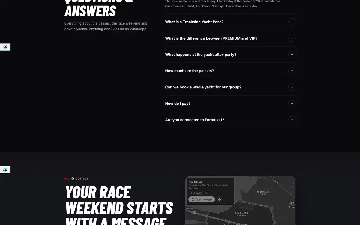 F1 Yacht Abu Dhabi — Grand Prix Yacht Hospitality & Pass Booking Website — gallery image 6