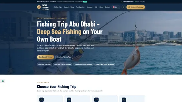 Yacht Fishing Abu Dhabi — Private Fishing Trip Booking Website