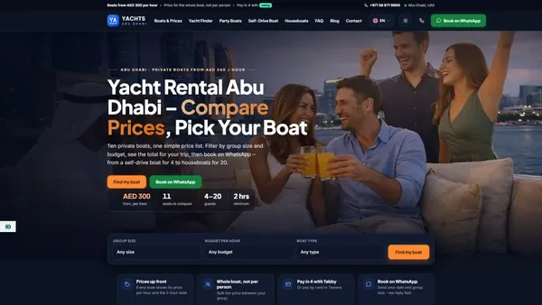 Yachts Abu Dhabi — Yacht Rental Website with Instant Boat Finder
