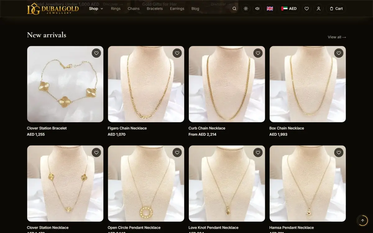 Dubai Gold Jewellery — 18K Gold E-commerce Store, Next.js — gallery image 4