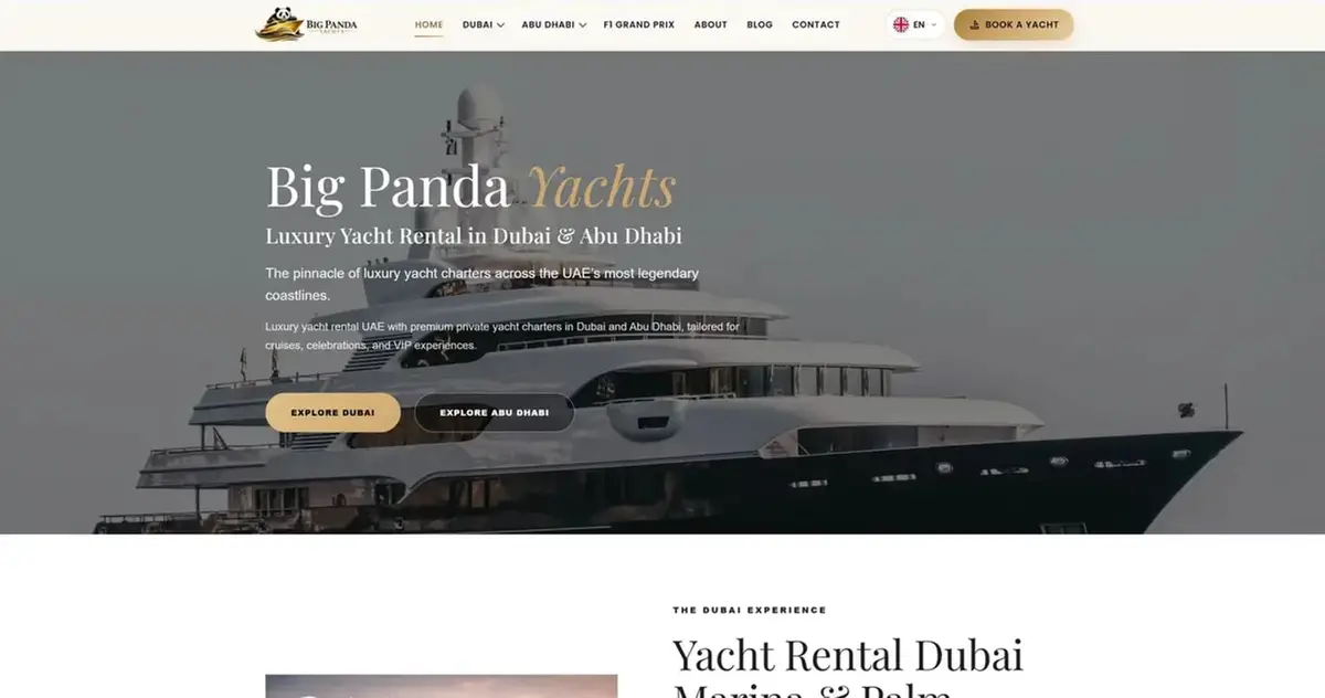 Big Panda Yachts: منصة تأجير اليخوت الفاخرة في دبي وأبوظبي