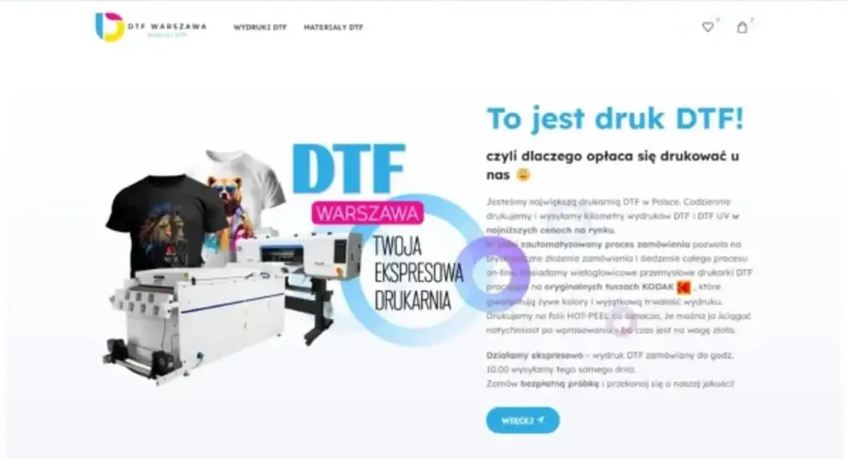 DTF Warszawa: متجر إلكتروني لطباعة DTF وUV DTF في بولندا