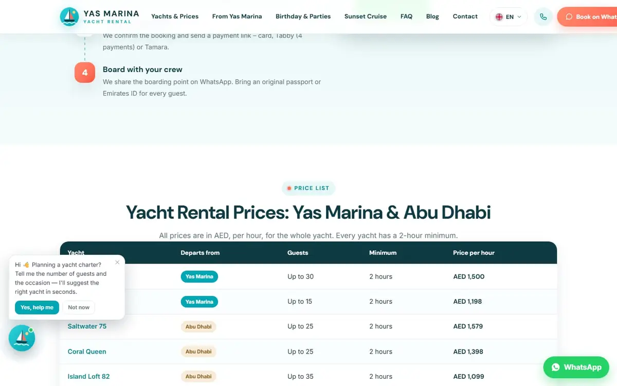 التخطيط لرحلة الغروب: أسعار الساعتين لليخت كاملاً وأفضل وقت للانطلاق