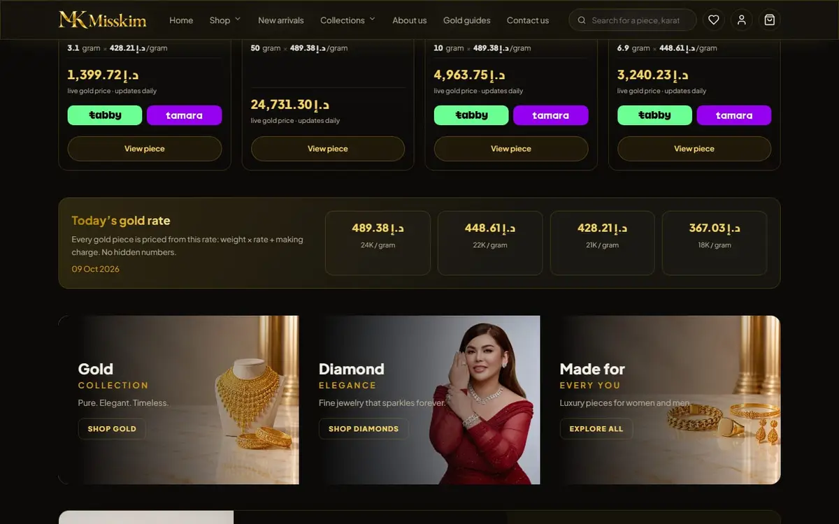 دليل العيارات الذي يشرح النقاء وطريقة تسعير القطعة